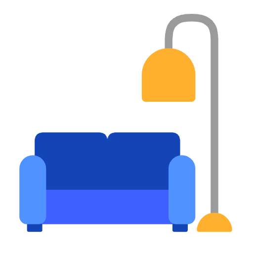 Microsoft design of the couch and lamp emoji verson:Windows-11-23H2