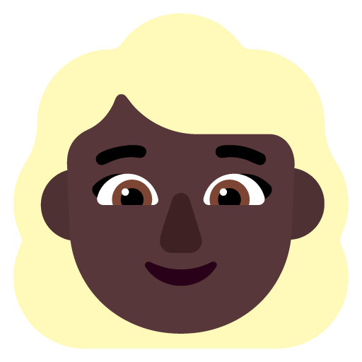 Microsoft design of the woman: dark skin tone blond hair emoji verson:Windows-11-22H2