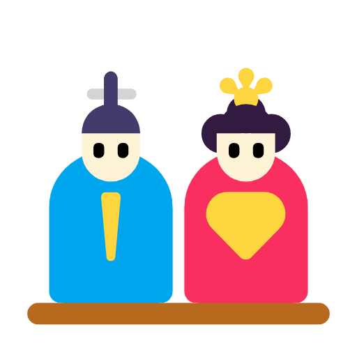 Microsoft design of the Japanese dolls emoji verson:Windows-11-23H2