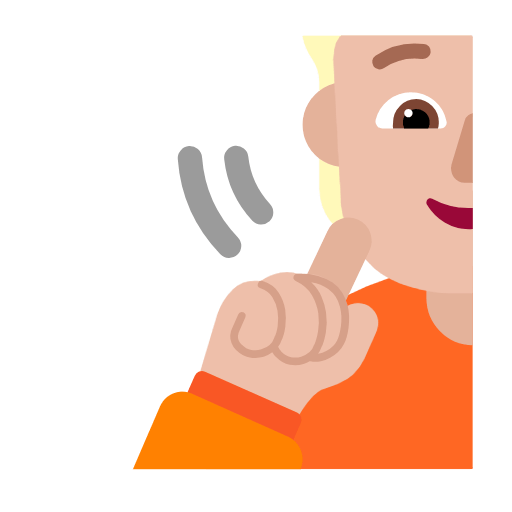 Microsoft design of the deaf person: medium-light skin tone emoji verson:Windows-11-23H2