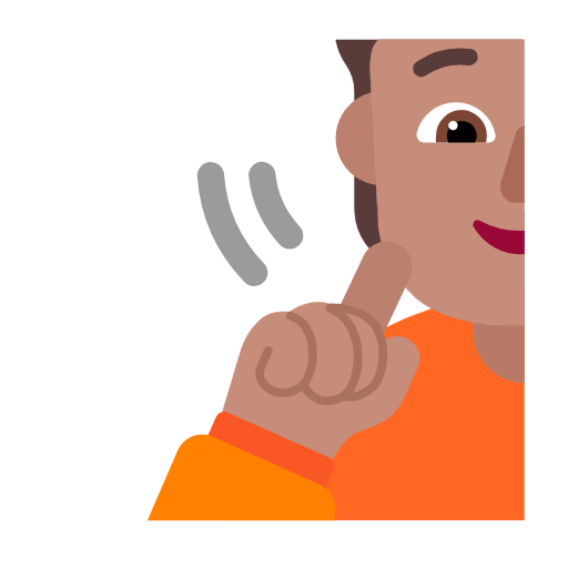 Microsoft design of the deaf person: medium skin tone emoji verson:Windows-11-23H2