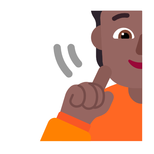 Microsoft design of the deaf person: medium-dark skin tone emoji verson:Windows-11-23H2