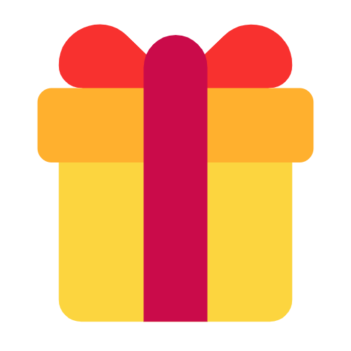 Microsoft design of the wrapped gift emoji verson:Windows-11-23H2