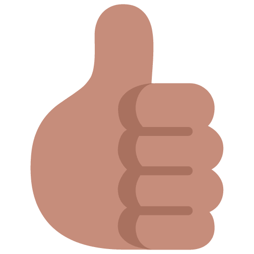 Microsoft design of the thumbs up: medium skin tone emoji verson:Windows-11-22H2