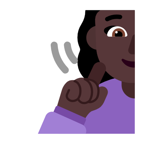 Microsoft design of the deaf man: dark skin tone emoji verson:Windows-11-23H2