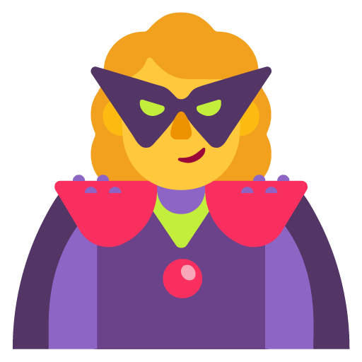 Microsoft design of the woman supervillain emoji verson:Windows-11-22H2