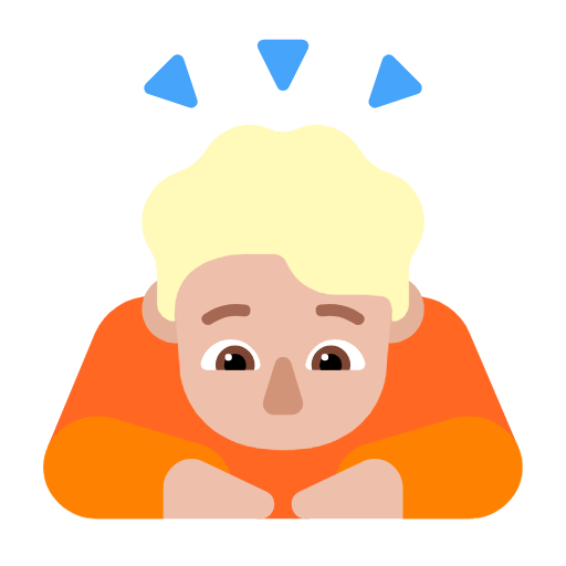 Microsoft design of the person bowing: medium-light skin tone emoji verson:Windows-11-23H2
