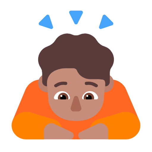 Microsoft design of the person bowing: medium skin tone emoji verson:Windows-11-23H2