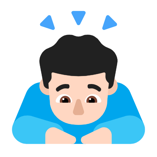 Microsoft design of the man bowing: light skin tone emoji verson:Windows-11-23H2