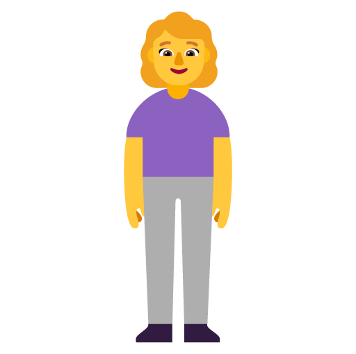 Microsoft design of the woman standing emoji verson:Windows-11-22H2