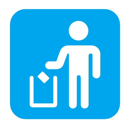 Microsoft design of the litter in bin sign emoji verson:Windows-11-23H2