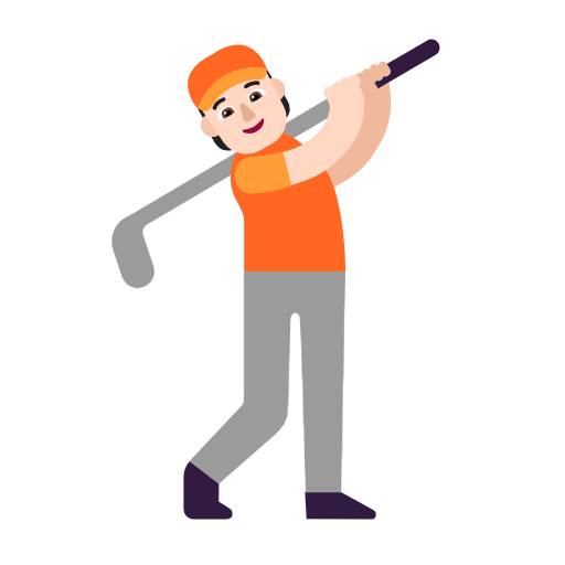Microsoft design of the person golfing: light skin tone emoji verson:Windows-11-23H2