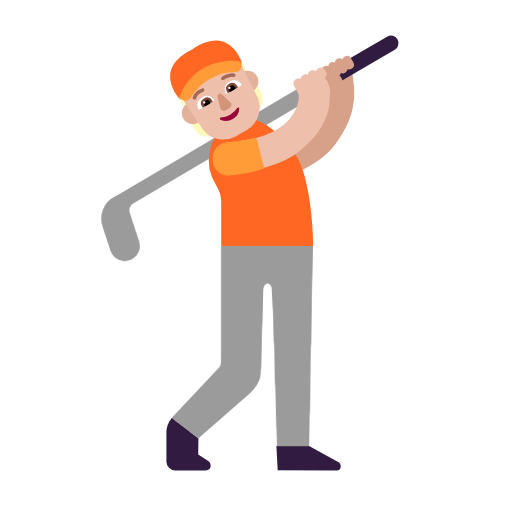 Microsoft design of the person golfing: medium-light skin tone emoji verson:Windows-11-23H2