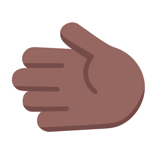 Microsoft design of the leftwards hand: medium-dark skin tone emoji verson:Windows-11-23H2