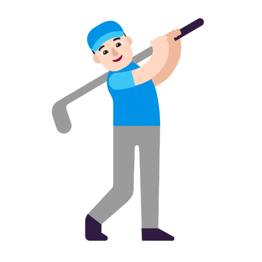 Microsoft design of the man golfing: light skin tone emoji verson:Windows-11-23H2