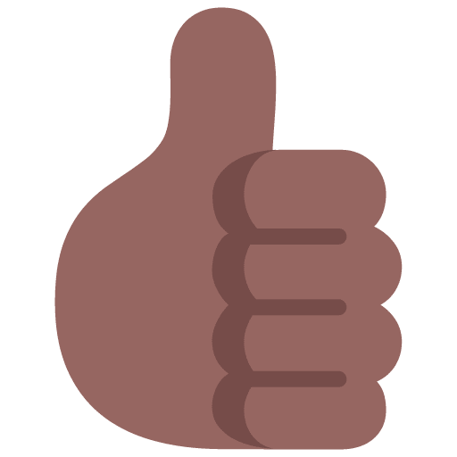 Microsoft design of the thumbs up: medium-dark skin tone emoji verson:Windows-11-22H2