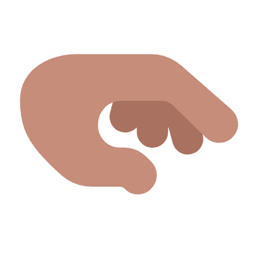 Microsoft design of the palm down hand: medium skin tone emoji verson:Windows-11-23H2