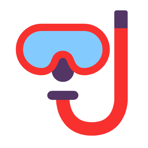 Microsoft design of the diving mask emoji verson:Windows-11-23H2