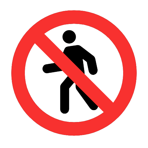 Microsoft design of the no pedestrians emoji verson:Windows-11-23H2