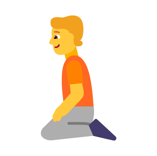 Microsoft design of the person kneeling emoji verson:Windows-11-22H2