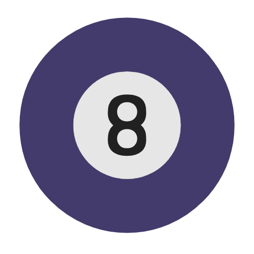 Microsoft design of the pool 8 ball emoji verson:Windows-11-23H2