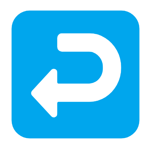 Microsoft design of the right arrow curving left emoji verson:Windows-11-23H2