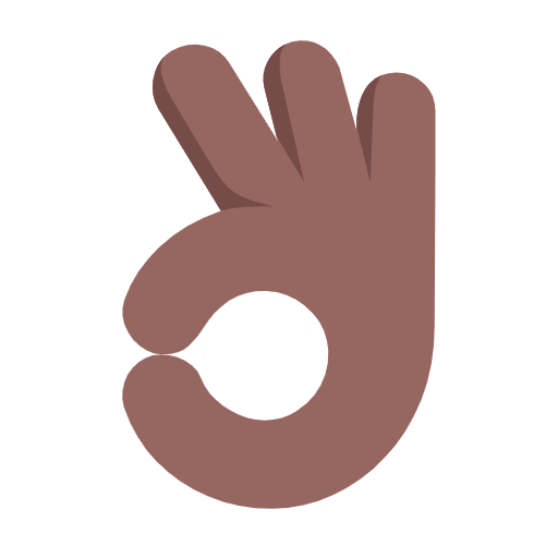 Microsoft design of the OK hand: medium-dark skin tone emoji verson:Windows-11-23H2