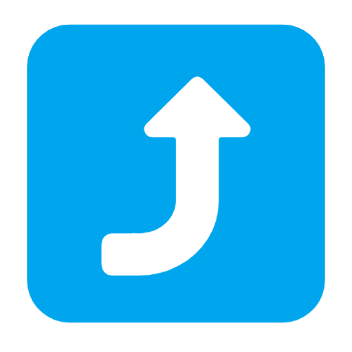 Microsoft design of the right arrow curving up emoji verson:Windows-11-23H2