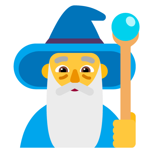Microsoft design of the man mage emoji verson:Windows-11-22H2