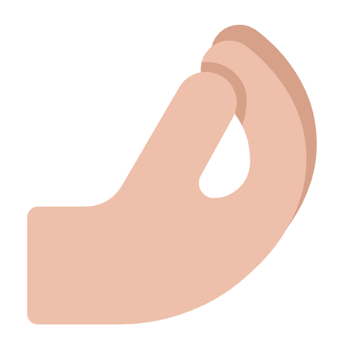 Microsoft design of the pinched fingers: medium-light skin tone emoji verson:Windows-11-23H2
