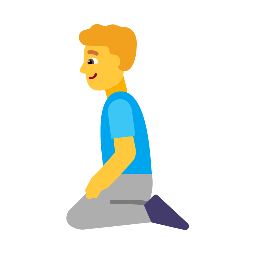 Microsoft design of the man kneeling emoji verson:Windows-11-22H2