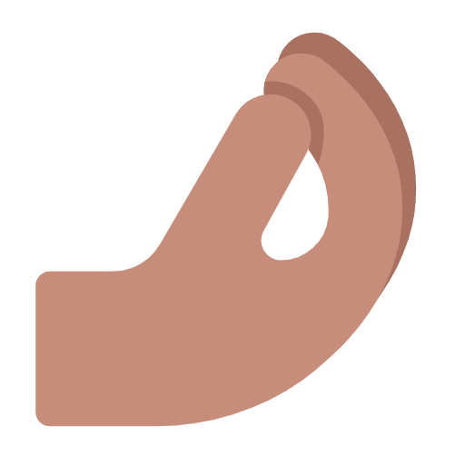 Microsoft design of the pinched fingers: medium skin tone emoji verson:Windows-11-23H2