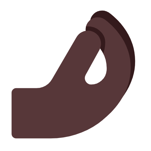 Microsoft design of the pinched fingers: dark skin tone emoji verson:Windows-11-23H2