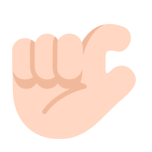 Microsoft design of the pinching hand: light skin tone emoji verson:Windows-11-23H2