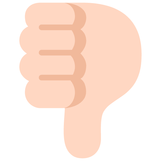 Microsoft design of the thumbs down: light skin tone emoji verson:Windows-11-22H2