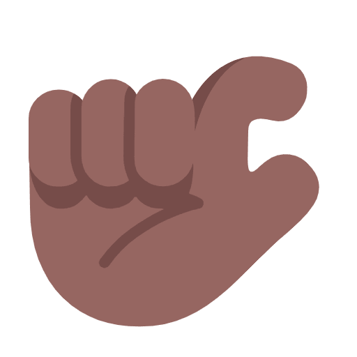 Microsoft design of the pinching hand: medium-dark skin tone emoji verson:Windows-11-23H2