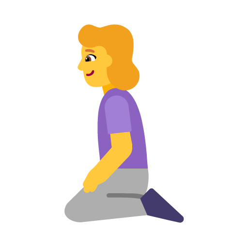 Microsoft design of the woman kneeling emoji verson:Windows-11-22H2