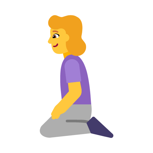 Microsoft design of the woman kneeling emoji verson:Windows-11-22H2