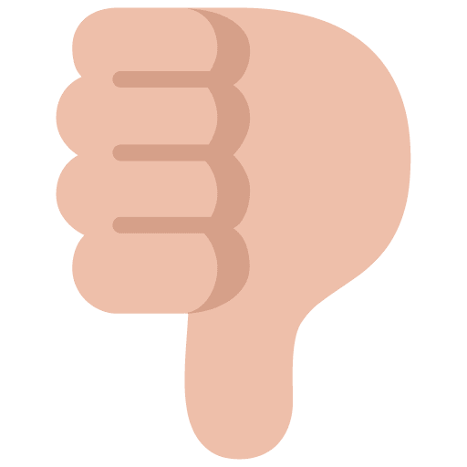 Microsoft design of the thumbs down: medium-light skin tone emoji verson:Windows-11-22H2
