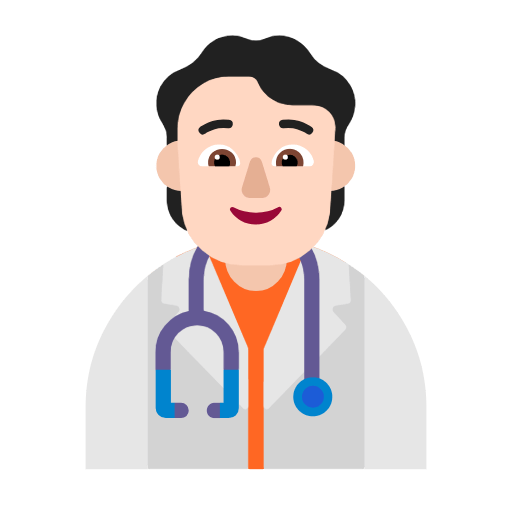 Microsoft design of the health worker: light skin tone emoji verson:Windows-11-23H2