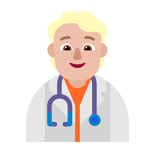 Microsoft design of the health worker: medium-light skin tone emoji verson:Windows-11-23H2