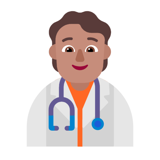 Microsoft design of the health worker: medium skin tone emoji verson:Windows-11-23H2