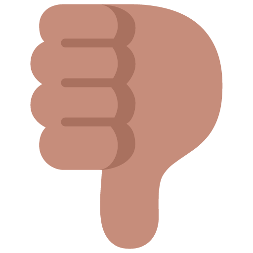 Microsoft design of the thumbs down: medium skin tone emoji verson:Windows-11-22H2