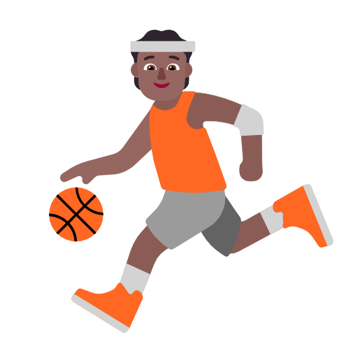 Microsoft design of the person bouncing ball: medium-dark skin tone emoji verson:Windows-11-23H2