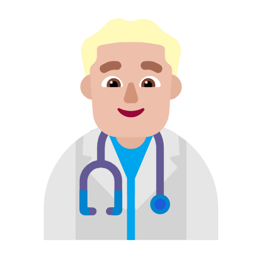Microsoft design of the man health worker: medium-light skin tone emoji verson:Windows-11-23H2