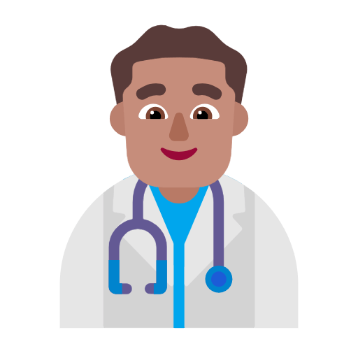 Microsoft design of the man health worker: medium skin tone emoji verson:Windows-11-23H2