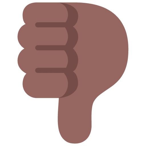 Microsoft design of the thumbs down: medium-dark skin tone emoji verson:Windows-11-22H2
