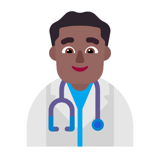 Microsoft design of the man health worker: medium-dark skin tone emoji verson:Windows-11-23H2