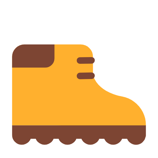 Microsoft design of the hiking boot emoji verson:Windows-11-23H2