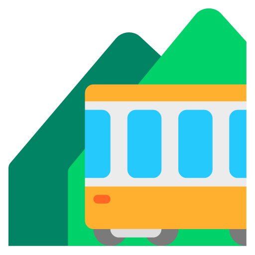 Microsoft design of the mountain railway emoji verson:Windows-11-22H2